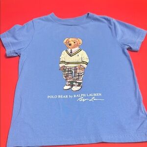 Great condition boys Polo by Ralph Lauren Blue Short Sleeve Tee Bear Design
